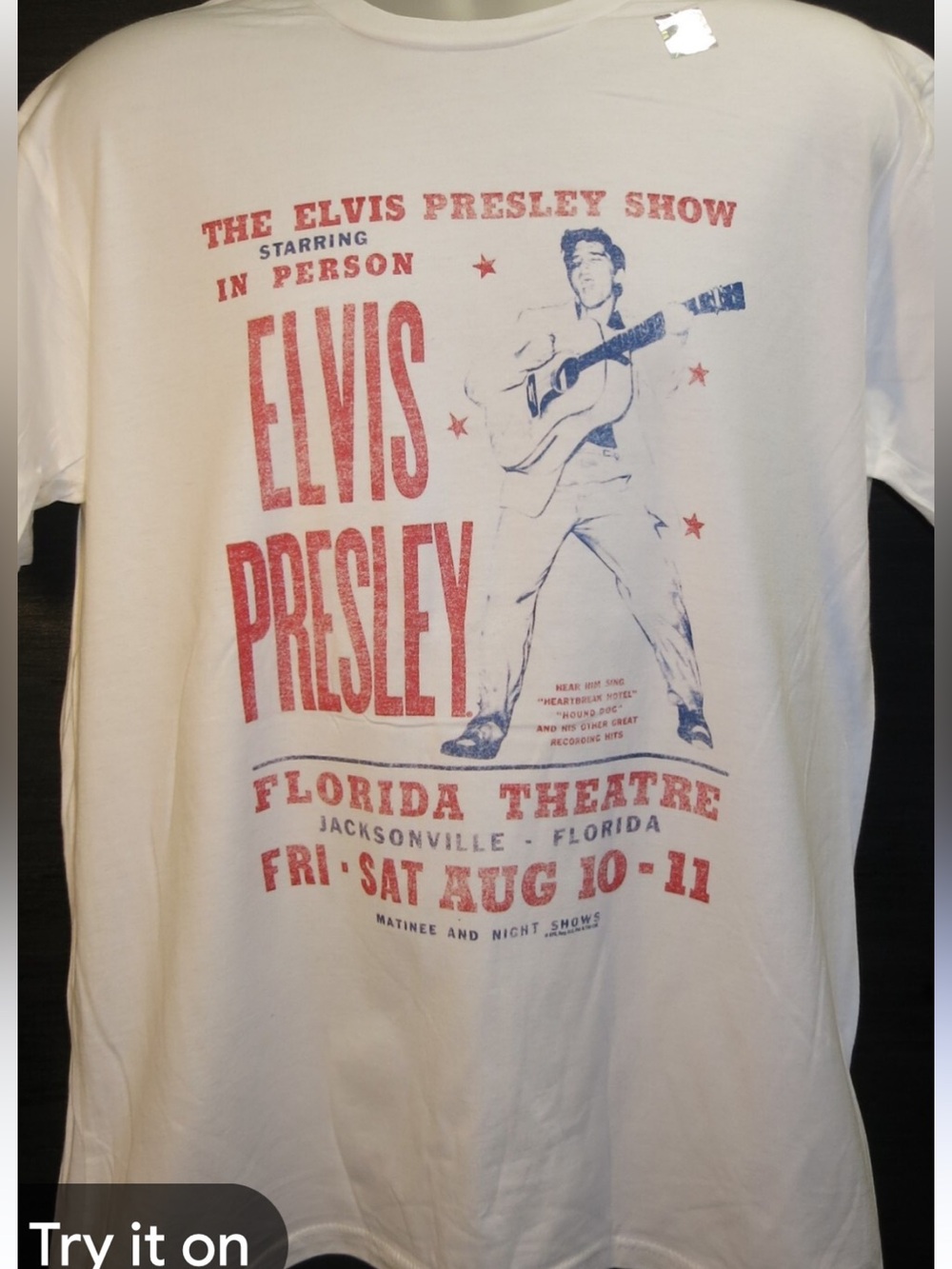 Elvis Presley Graphic Tee - Light Blue Short Sleeve